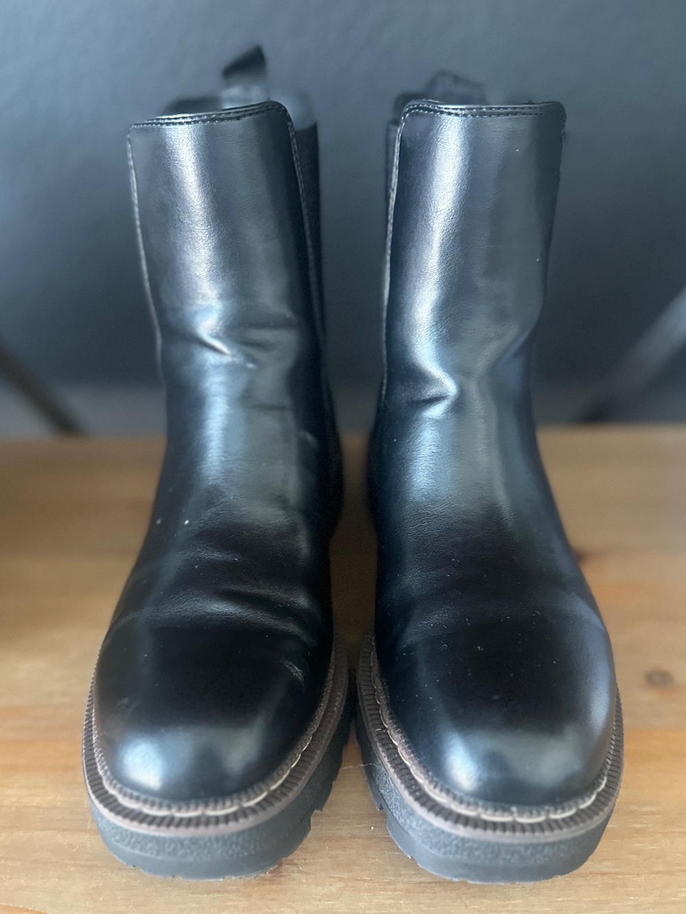 Women’s Black Leather Chelsea Boots - Classic Slip-On Style